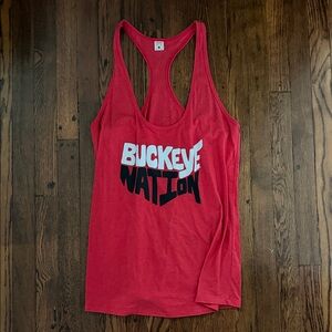 Homage Buckeye Nation Red Women's Racerback Tank Top
